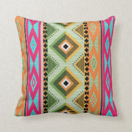 Farbiges Azteken-Muster Kissen