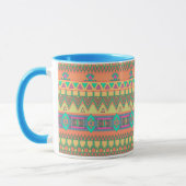 Farbiges Azteken-Muster Tasse (Links)