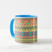 Farbiges Azteken-Muster Tasse (Vorderseite Links)