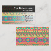 Farbiges Azteken-Muster Visitenkarte (Vorne/Hinten)