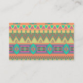 Farbiges Azteken-Muster Visitenkarte (Rückseite)