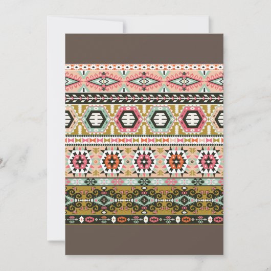 Farbiges Aztekenmuster Boho Geometric Einladung (Vorderseite)