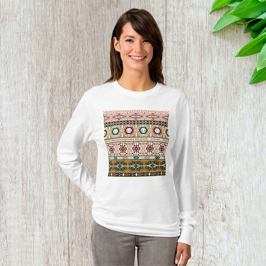 Farbiges Aztekenmuster Boho Geometric T-Shirt