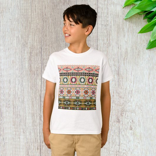 Farbiges Aztekenmuster Boho Geometric T-Shirt