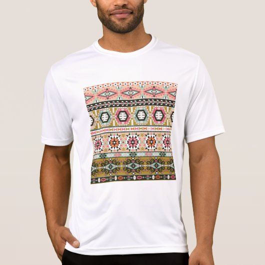 Farbiges Aztekenmuster Boho Geometric T-Shirt (Vorderseite)