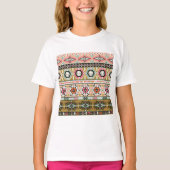 Farbiges Aztekenmuster Boho Geometric T-Shirt (Vorderseite)