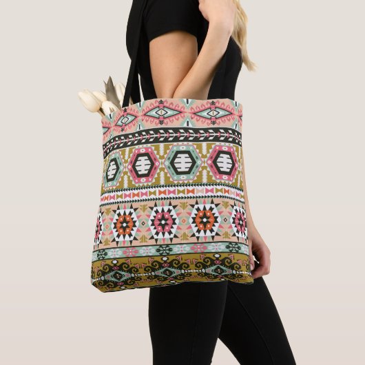 Farbiges Aztekenmuster Boho Geometric Tasche (Von Nahem)