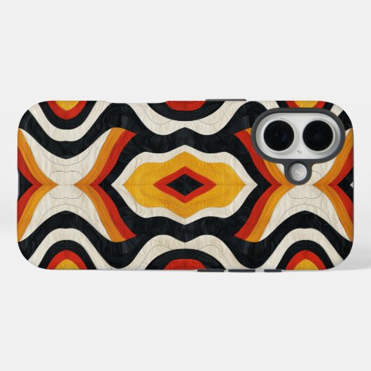 Farbiges Aztekenmuster Case-Mate iPhone Hülle (Rückseite (Horizontal))