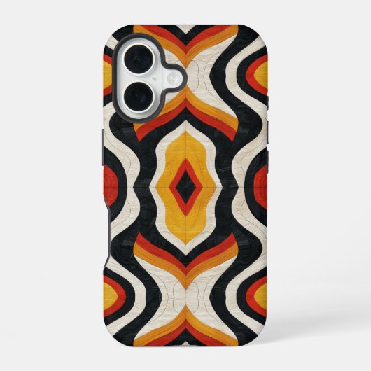 Farbiges Aztekenmuster iPhone 16 Hülle (Rückseite)