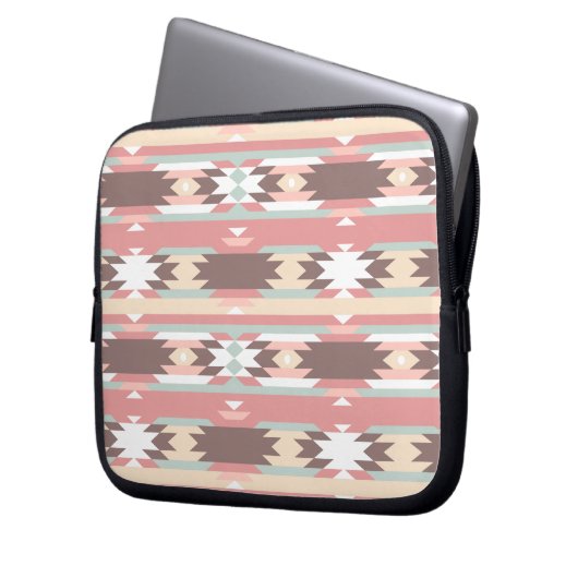 Farbiges Aztekenmuster Laptopschutzhülle (Vorderseite Links)