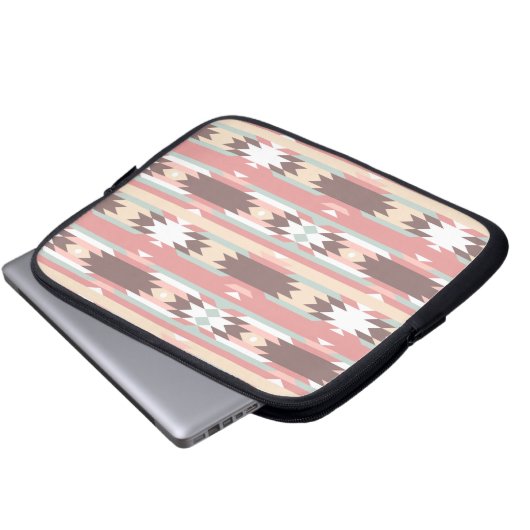 Farbiges Aztekenmuster Laptopschutzhülle (Vorne Knopf)