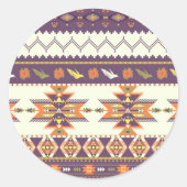 Farbiges Aztekenmuster Runder Aufkleber (Vorderseite)