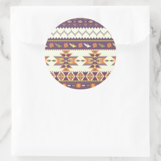 Farbiges Aztekenmuster Runder Aufkleber (Tasche)