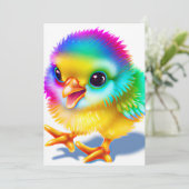 Farbiges Baby Chicken Feiertagskarte (Stehend Vorderseite)