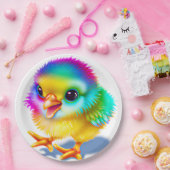 Farbiges Baby Chicken Pappteller (Party)