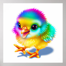Farbiges Baby Chicken Poster