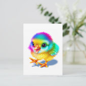 Farbiges Baby Chicken Postkarte (Stehend Vorderseite)