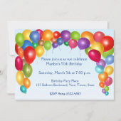 Farbiges Balloon Arch Party Einladung (Vorderseite)