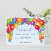 Farbiges Balloon Arch Party Einladung (Stehend Vorderseite)