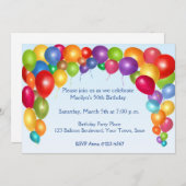 Farbiges Balloon Arch Party Einladung (Vorne/Hinten)