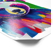 Farbiges Bärenportrait Fotodruck (Ecke)