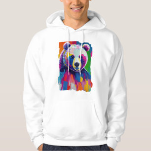 Farbiges Bärenportrait Hoodie