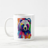 Farbiges Bärenportrait Kaffeetasse (Links)