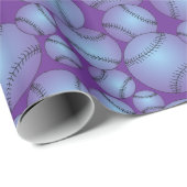 Farbiges Baseballs-Muster Geschenkpapier (Rolleneckpunkt)