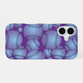 Farbiges Baseballs-Muster iPhone 16 Hülle (Rückseite (Horizontal))