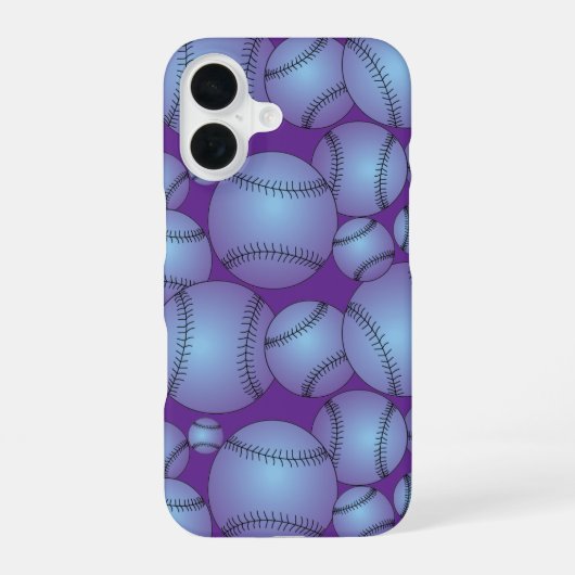 Farbiges Baseballs-Muster iPhone 16 Hülle (Rückseite)