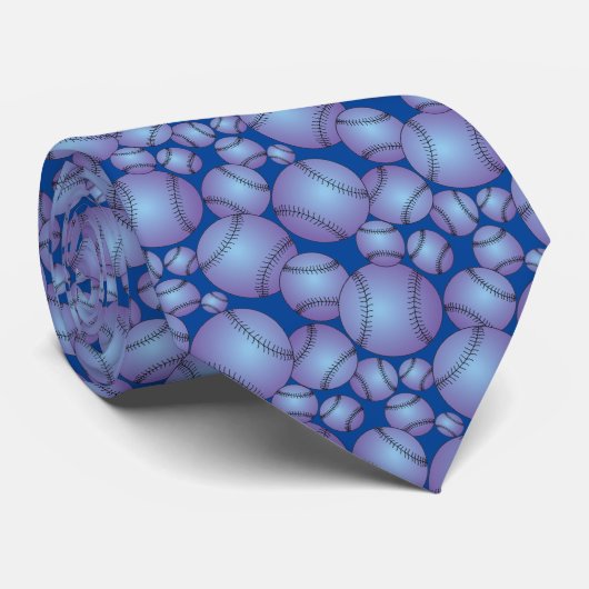 Farbiges Baseballs-Muster Krawatte (Gerollt)