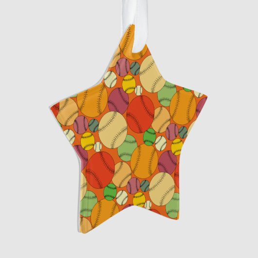 Farbiges Baseballs-Muster Ornament (Vorderseite)