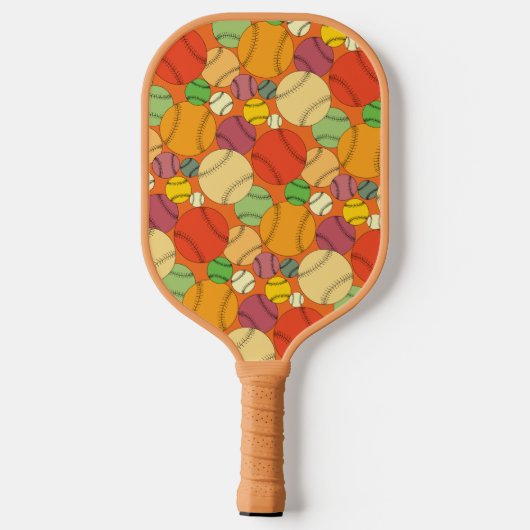 Farbiges Baseballs-Muster Pickleball Schläger (Rückseite)