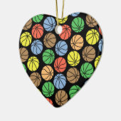 Farbiges Basketballmuster Keramik Ornament (Links)
