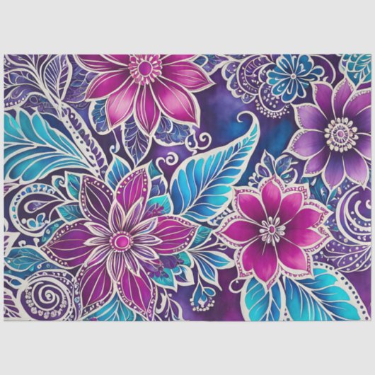 Farbiges Batik-Kunstpapier Seidenpapier (Vorderseite)