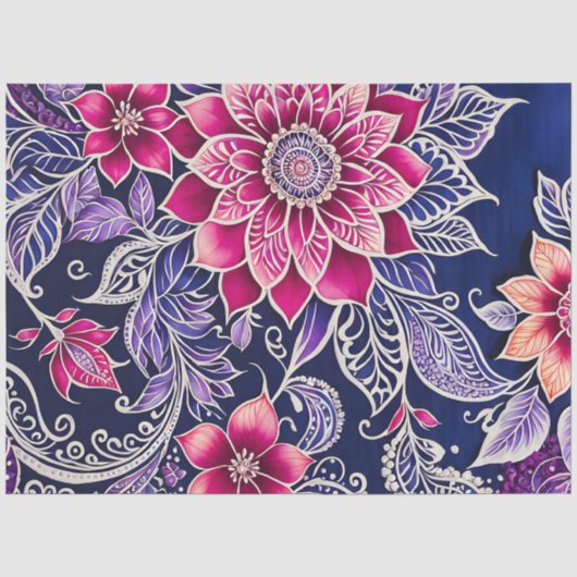 Farbiges Batik-Kunstpapier Seidenpapier (Vorderseite)
