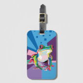 Farbiges Baum Frog Portrait Gepäckanhänger (Vorderseite Vertikal)
