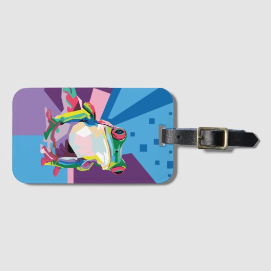 Farbiges Baum Frog Portrait Gepäckanhänger (Vorderseite (Horizontal))