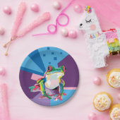 Farbiges Baum Frog Portrait Pappteller (Party)