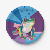 Farbiges Baum Frog Portrait Pappteller (Vorderseite)