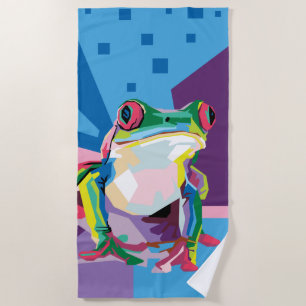 Farbiges Baum Frog Portrait Strandtuch
