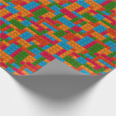 Farbiges Baustein Geschenkpapier (Ecke)