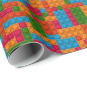 Farbiges Baustein Geschenkpapier (Rolleneckpunkt)