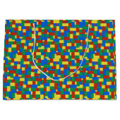 Farbiges Baustein-Spielzeugblock-Muster Große Geschenktüte (Vorderseite)