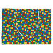 Farbiges Baustein-Spielzeugblock-Muster Große Geschenktüte (Rückseite)