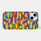 Farbiges Bausteinmuster iPhone 15 Hülle (Rückseite (Horizontal))