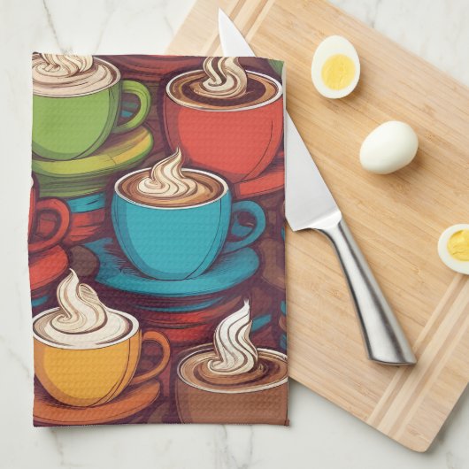 Farbiges Bechermuster Geschirrtuch (Viertel Falte)