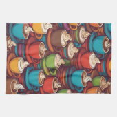 Farbiges Bechermuster Geschirrtuch (Horizontal)