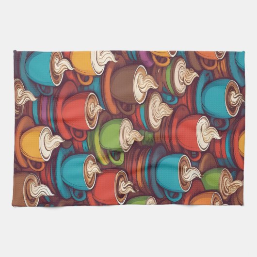 Farbiges Bechermuster Geschirrtuch (Horizontal)