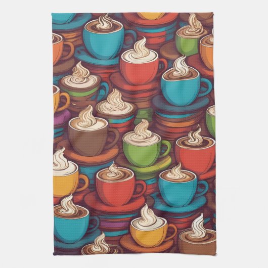 Farbiges Bechermuster Geschirrtuch (Vertikal)